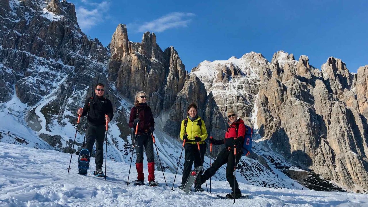 Sneeuwwandelen in de Italiaanse Dolomieten